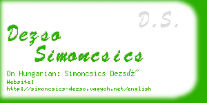 dezso simoncsics business card